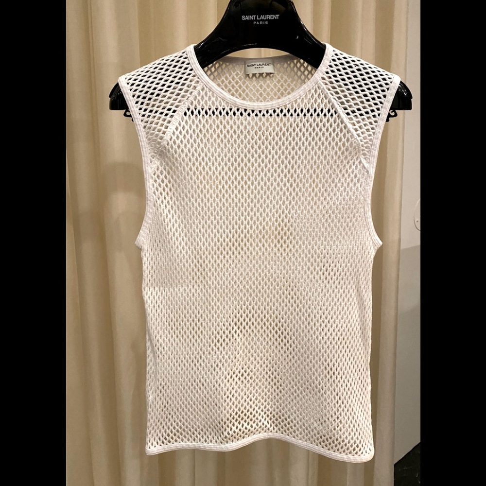 White SAINT LAURENT mash t-shirt SS 2014